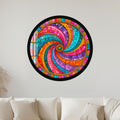 Jeweled Mosaic Spiral with black frame