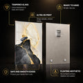 Gilded Stone — tempered glass, ultra HD print, ready to hang
