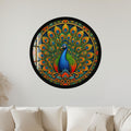 Emerald Peacock Fan with black frame