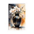 Blossoms in Black Vase product shot on white background