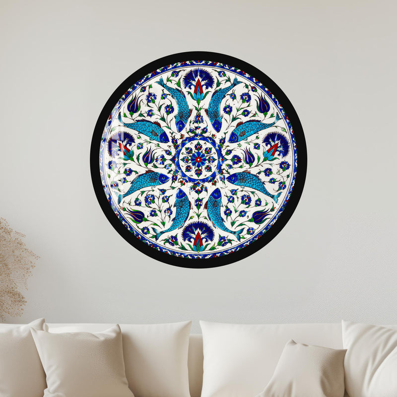 Ottoman Fish Garden with black frame