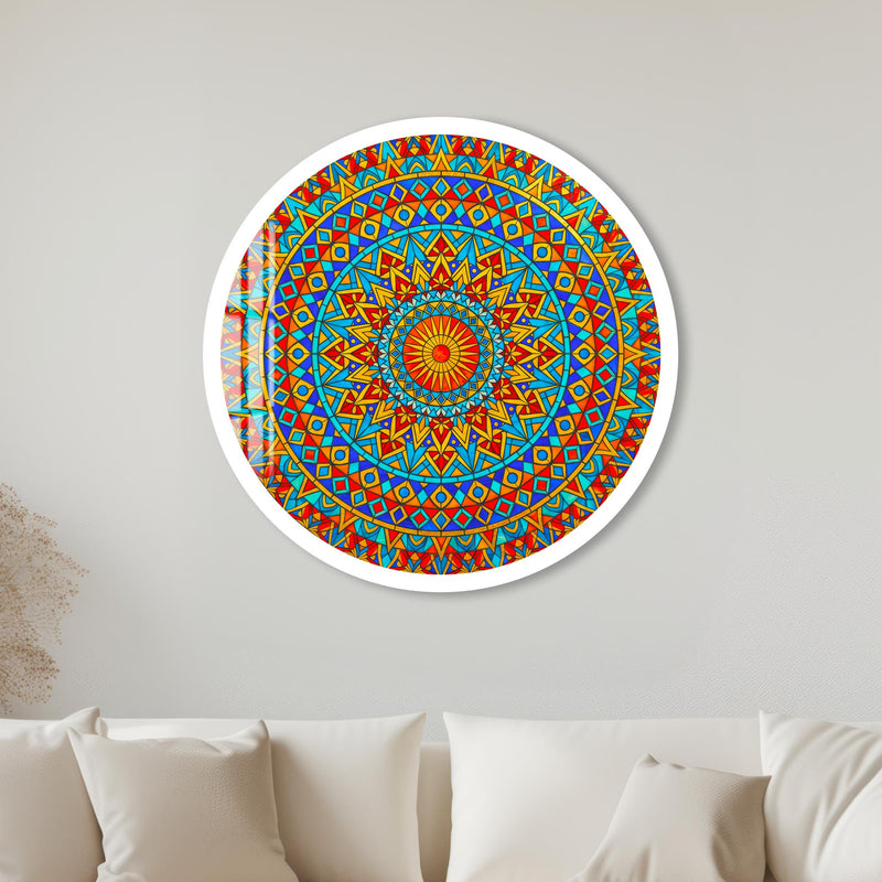 Festival Mandala with white frame
