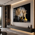 Artronauts Glass Print Pampas and Coral Still Life Glass Wall Art