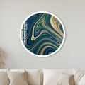 Emerald Gold Marble Flow with white frame