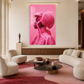 Artronauts Glass Print Pink Neon Profile Glass Wall Art
