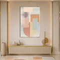 Artronauts Glass Print 12x18 cm | 4.7"x7.1" / Silver Pastel Geometric Rhythm Glass Wall Art