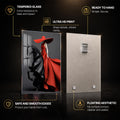 Crimson Equestrian Elegance — tempered glass, ultra HD print, ready to hang