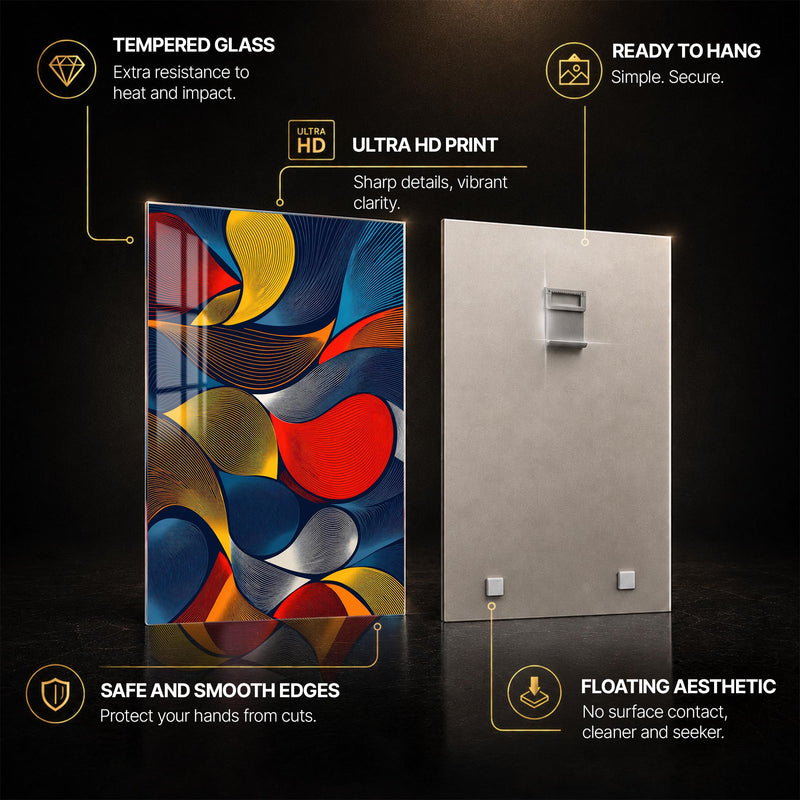 Chromatic Flow — tempered glass, ultra HD print, ready to hang