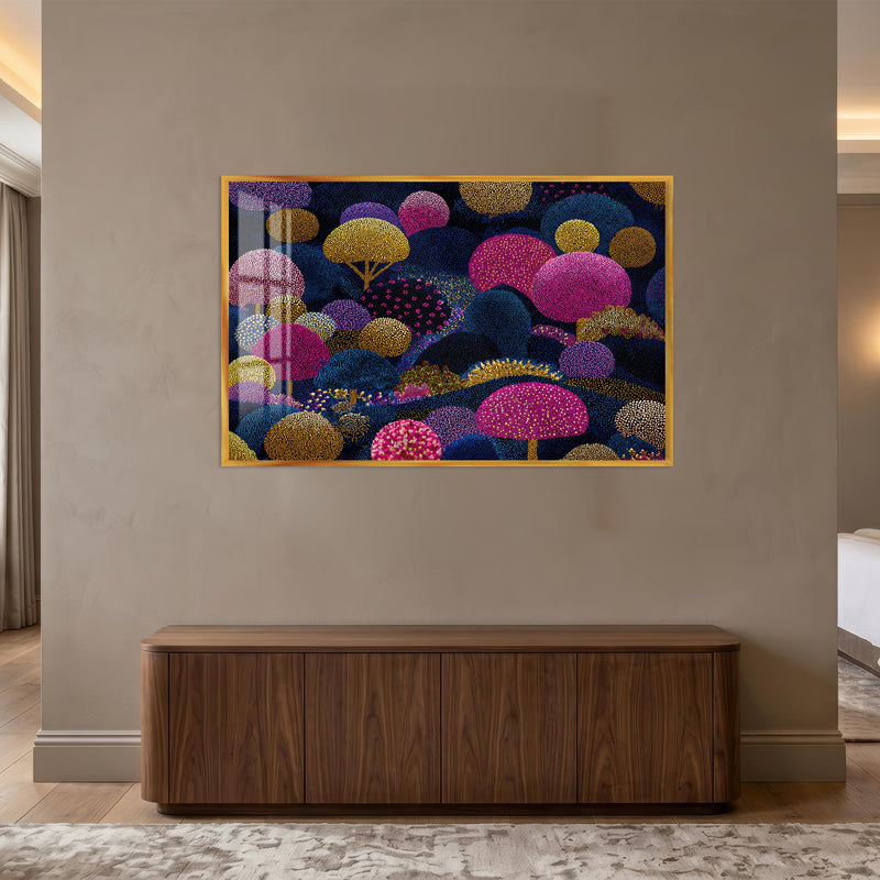 Dotted Dreamscape with gold frame