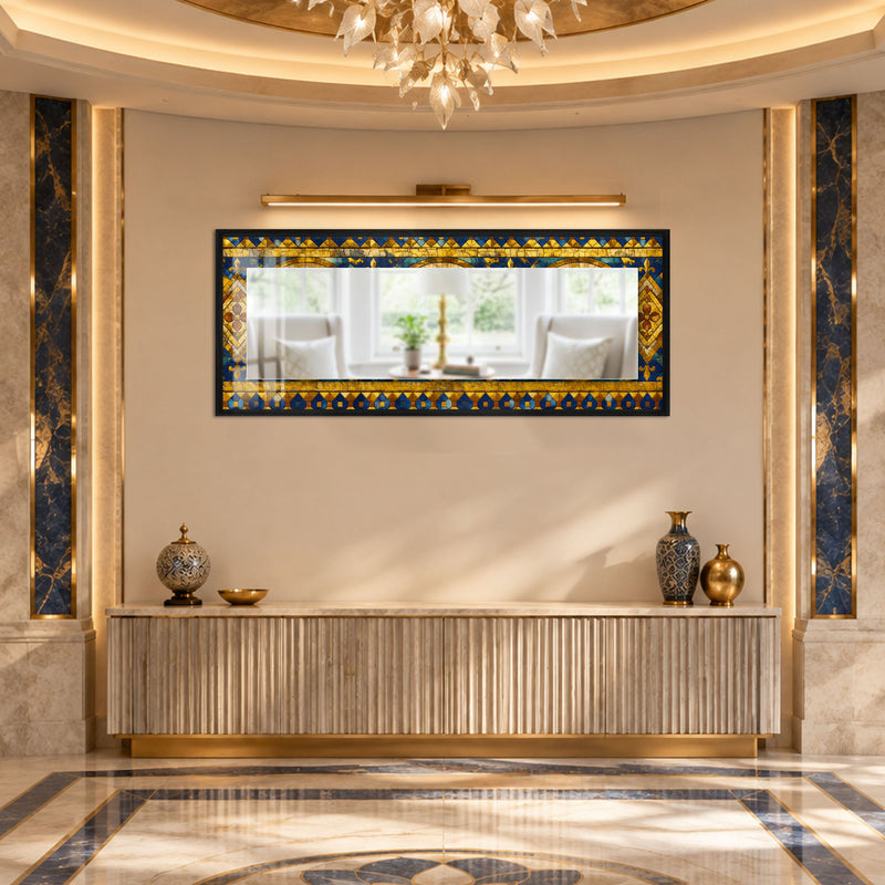 Sapphire Cathedral Mosaic with black frame