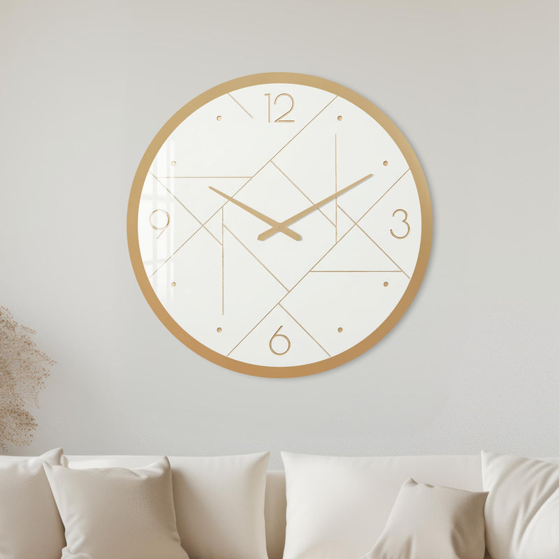 Ivory Gold Geometry with gold frame