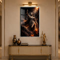 Fiery Lady Justice with silver frame