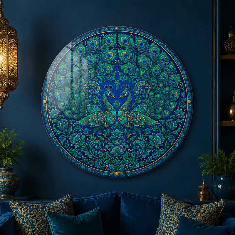 Peacock Pair Heart Medallion lifestyle view