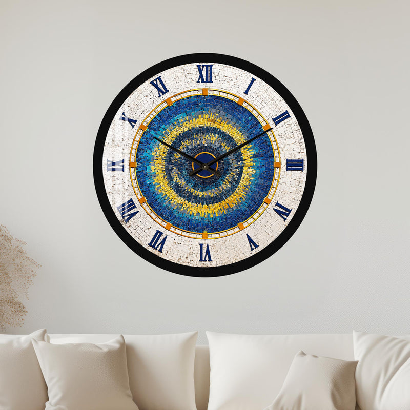 Blue Mosaic Roman with black frame