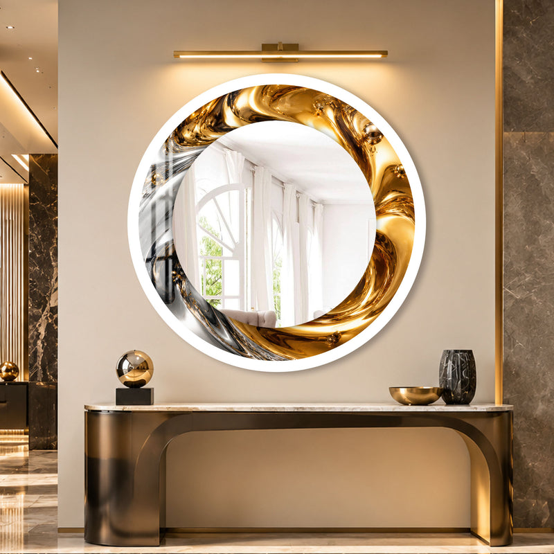 Molten Gold Swirl with white frame