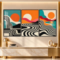 Retro Sunset with black frame