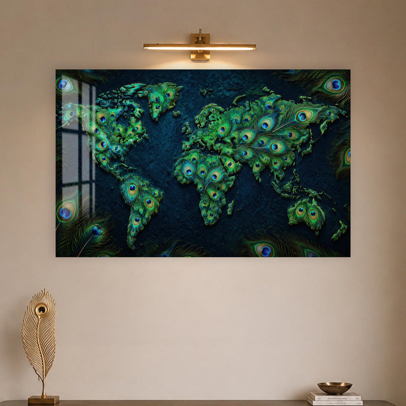 Peacock World Map lifestyle view