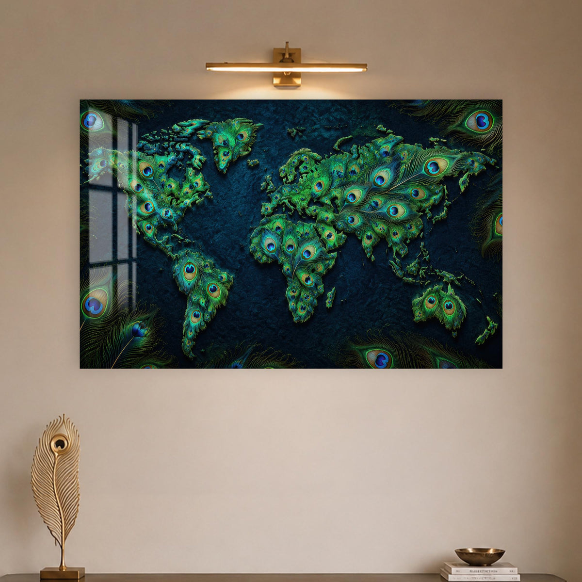 Peacock World Map lifestyle view