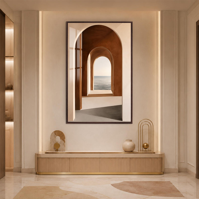 Arches To The Horizon with walnut frame