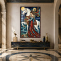 Artronauts Glass Print 12x18 cm | 4.7"x7.1" / Walnut Moonlit Dragon Rider Glass Wall Art
