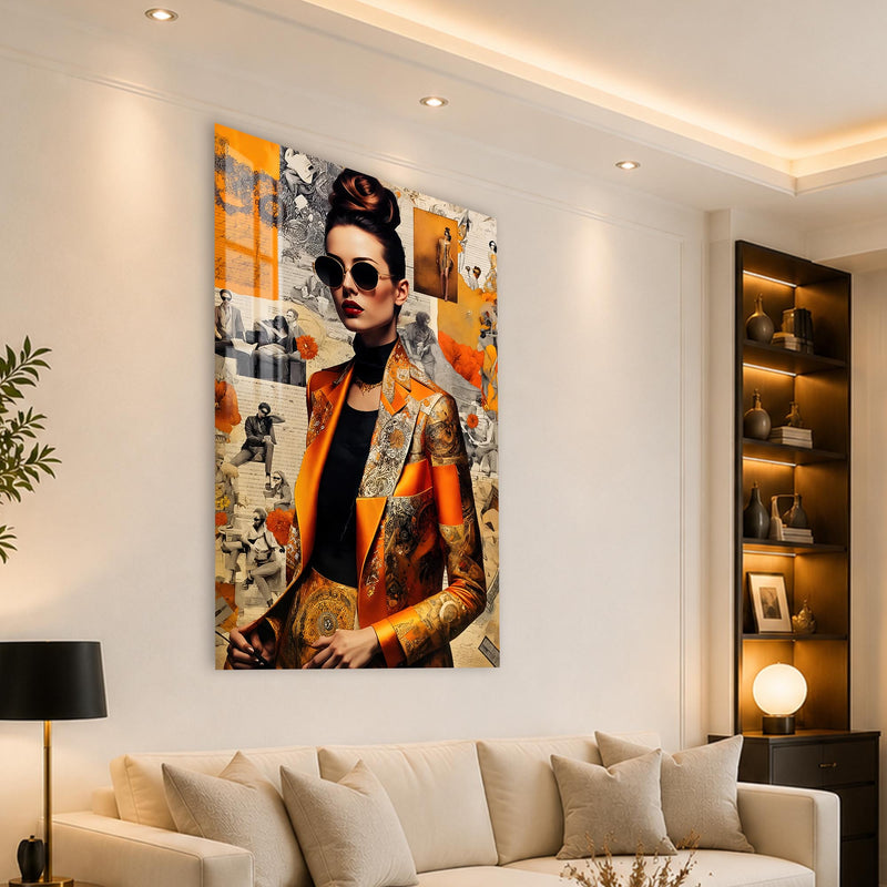 Orange Fashion Collage angled lifestyle view