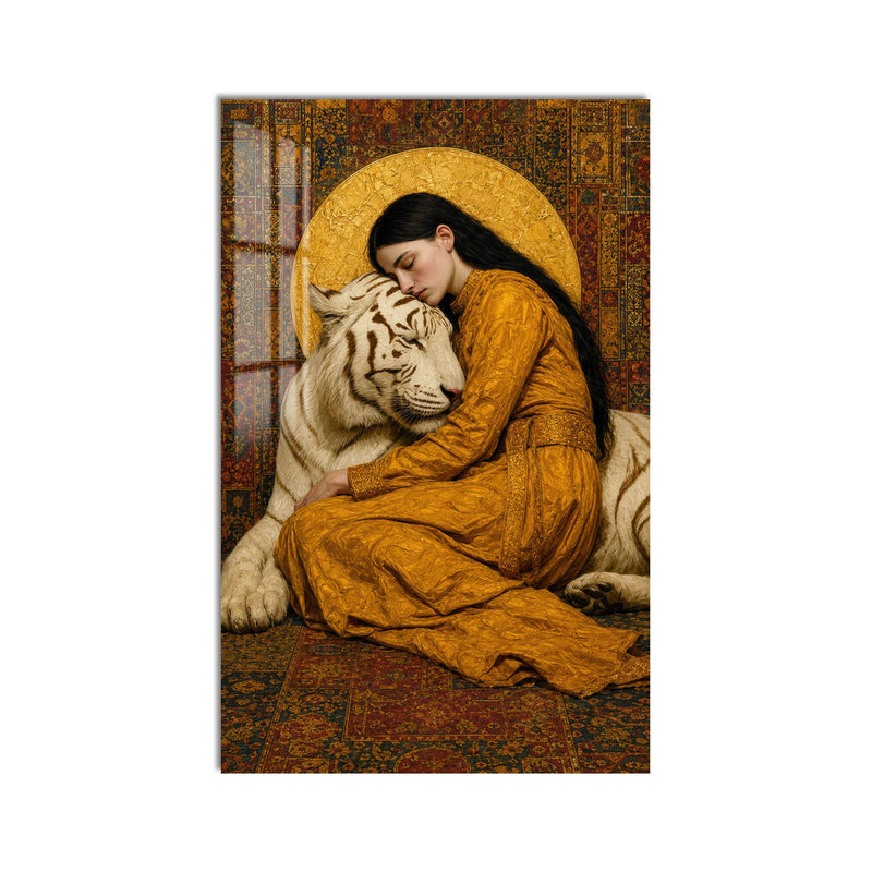 Artronauts Glass Print Golden Guardian Glass Wall Art