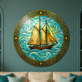 Golden Schooner On Emerald Waves lifestyle view