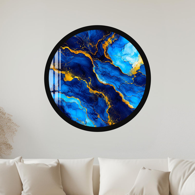 Azure Gold Veins with black frame
