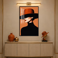Woman in Wide Hat with black frame