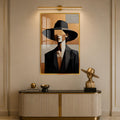 Cubist Woman in Hat with gold frame