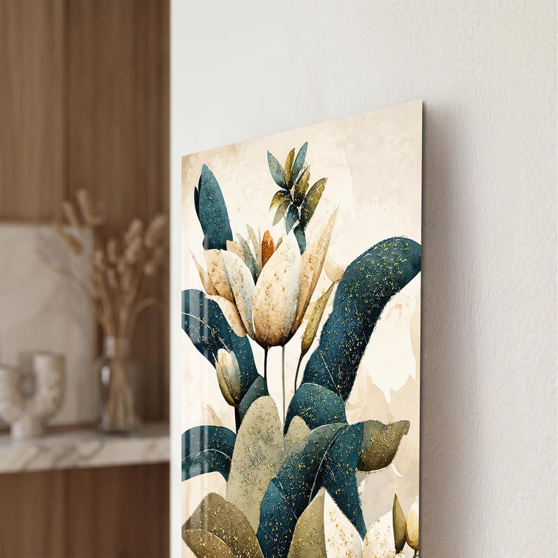 Artronauts Glass Print Midnight Magnolia Garden Glass Wall Art