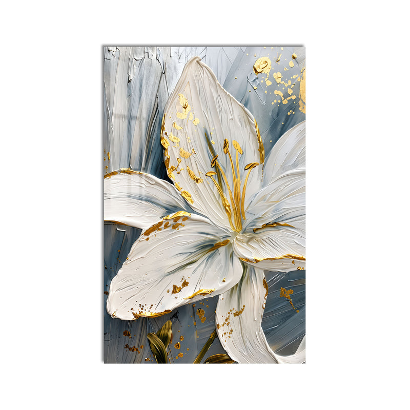Golden White Lily product shot on white background