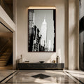 Artronauts Glass Print 12x18 cm | 4.7"x7.1" / Walnut Empire State Monochrome Glass Wall Art