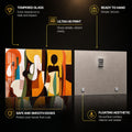 Sunlit Abstract Figures — tempered glass, ultra HD print, ready to hang