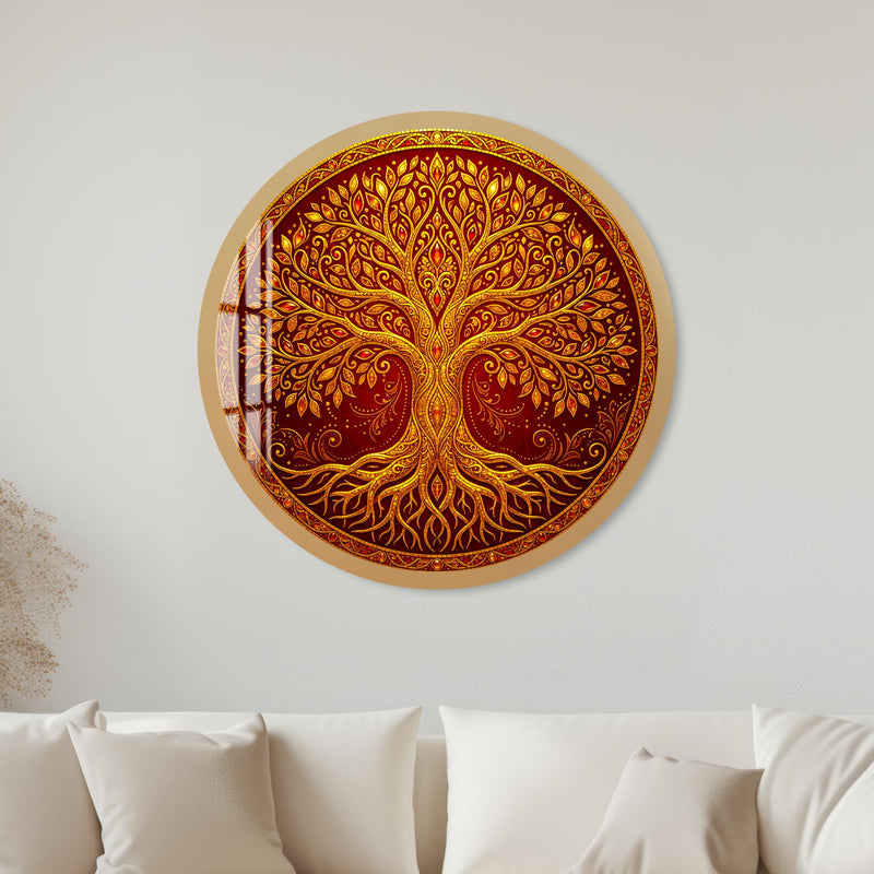 Crimson Tree Of Life with black frame