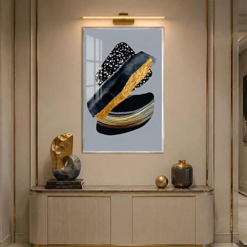 Golden Layered Forms with silver frame