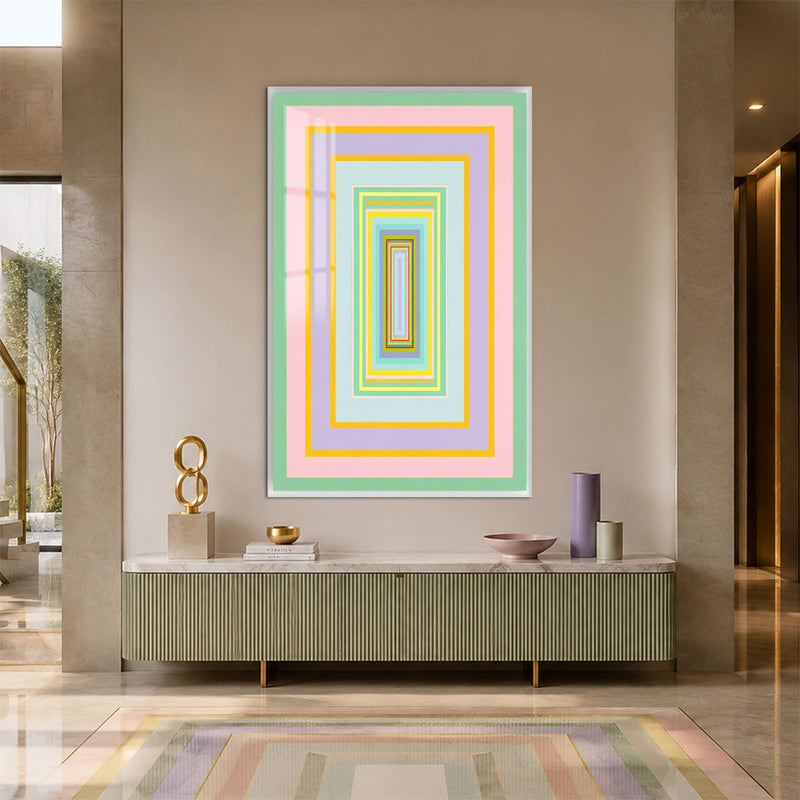 Artronauts Glass Print 12x18 cm | 4.7"x7.1" / White Pastel Portal Glass Wall Art