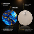 Azure Gold Veins — tempered glass, ultra HD print, ready to hang
