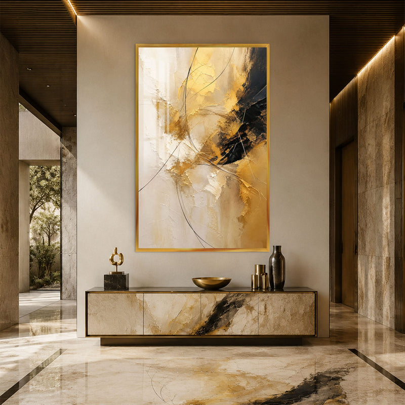 Artronauts Glass Print 12x18 cm | 4.7"x7.1" / Gold Golden Arc Glass Wall Art