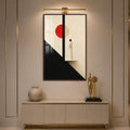 Woman Beneath The Red Sun with walnut frame