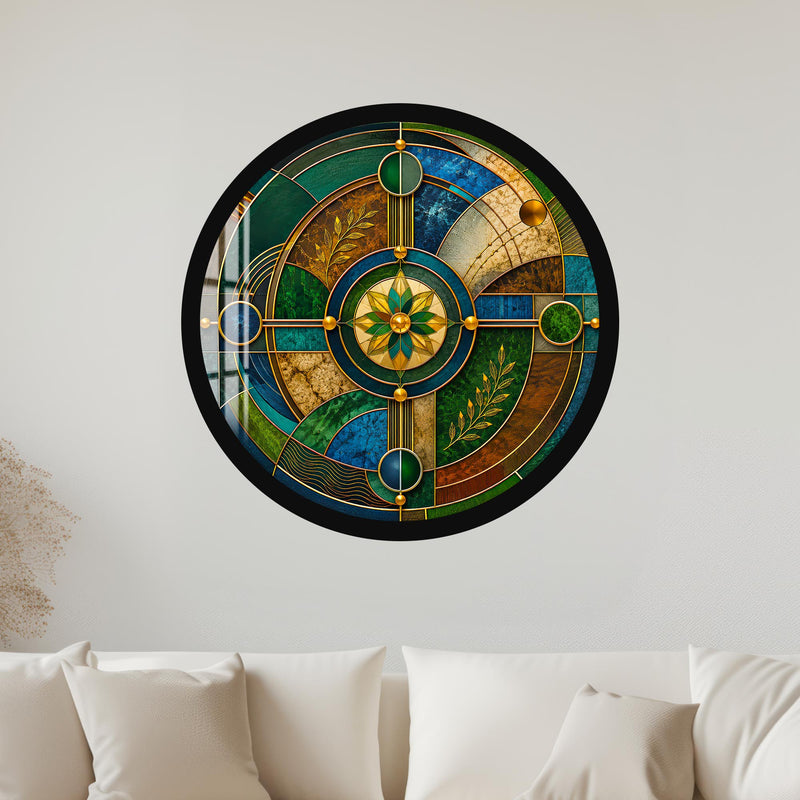 Emerald Celestial Mosaic with black frame