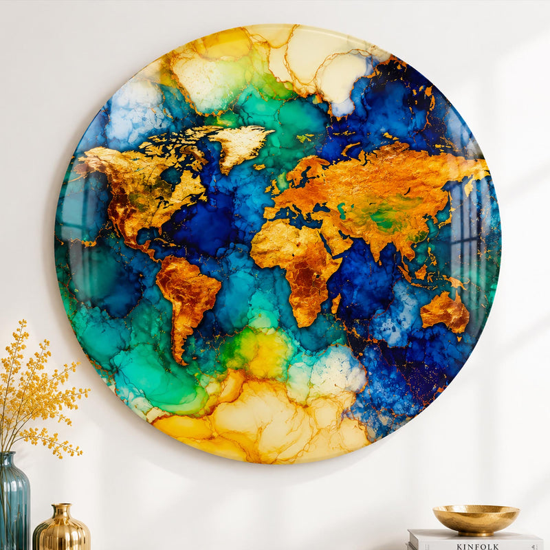 Gilded World Map lifestyle view