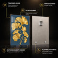 Golden Ginkgo — tempered glass, ultra HD print, ready to hang