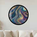 Brushed Metal Aurora Swirl with black frame
