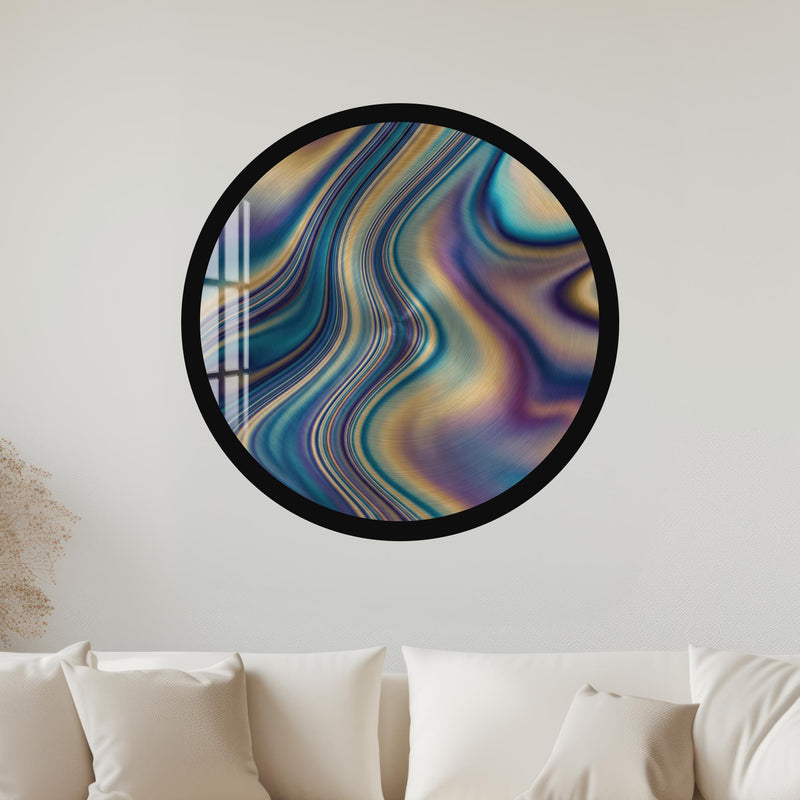 Brushed Metal Aurora Swirl with black frame