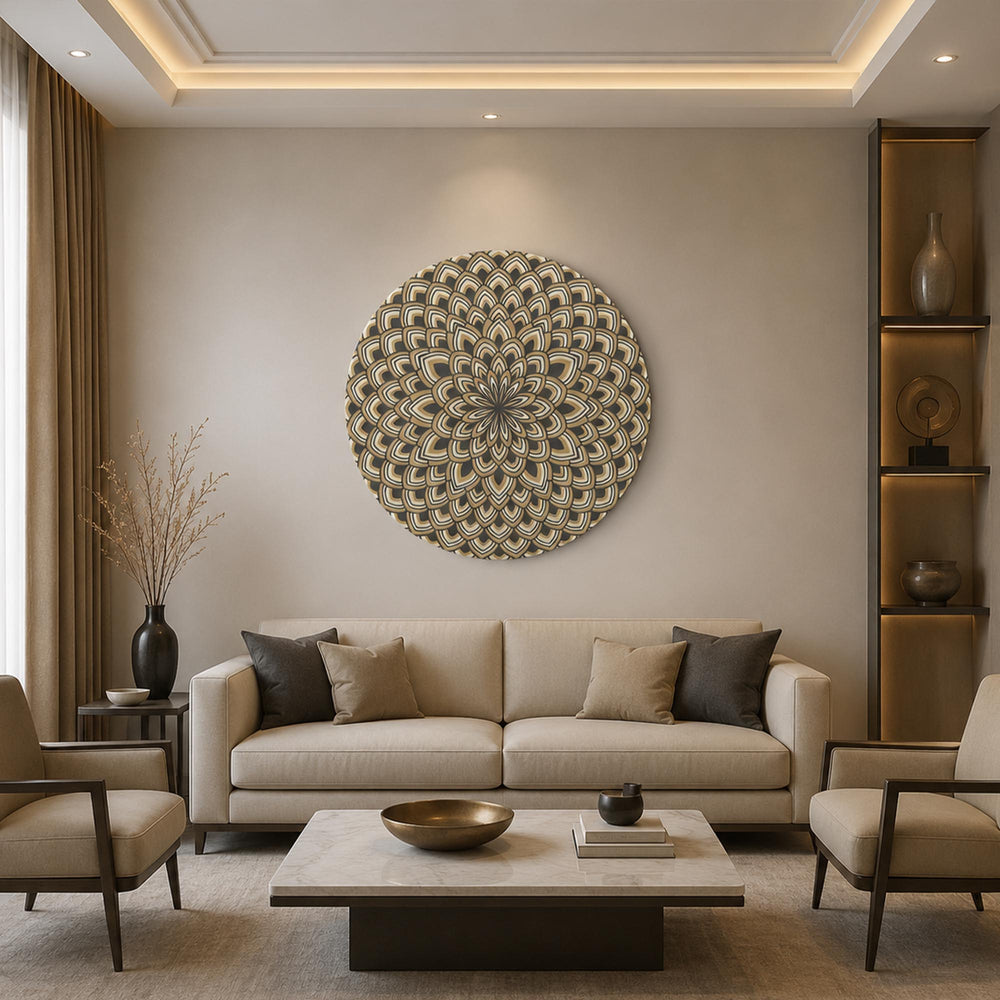 Art Deco Lotus Fan Mandala lifestyle view