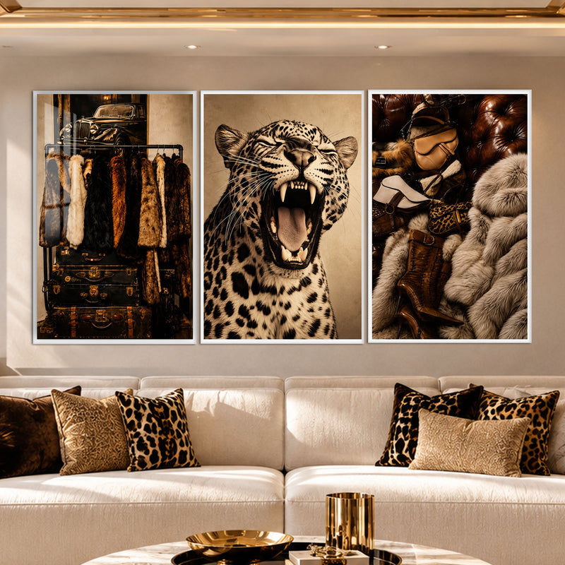Leopard Luxury with white frame