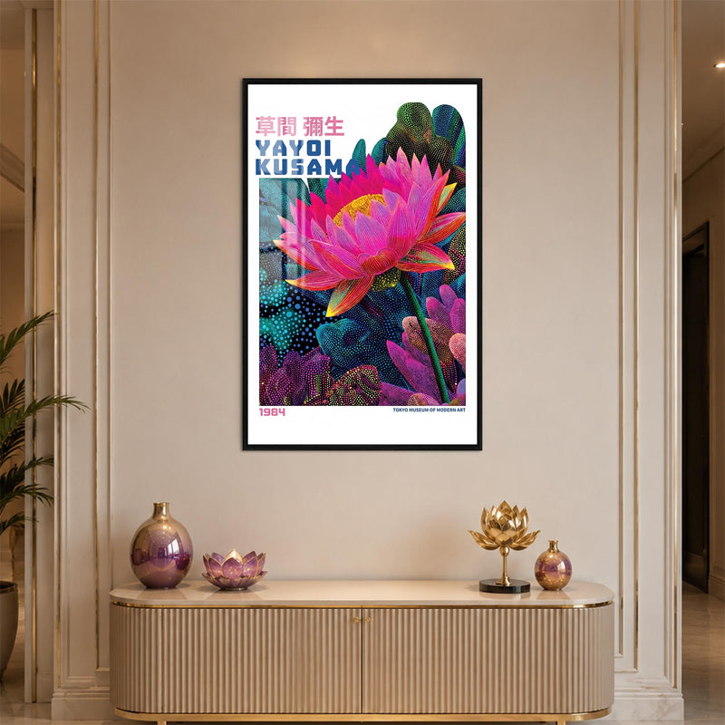 Neon Lotus Revival with black frame
