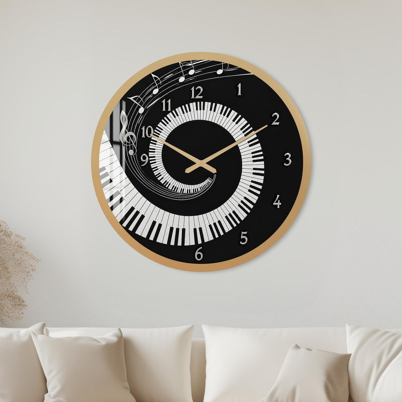 Spiral Piano Melody with gold frame