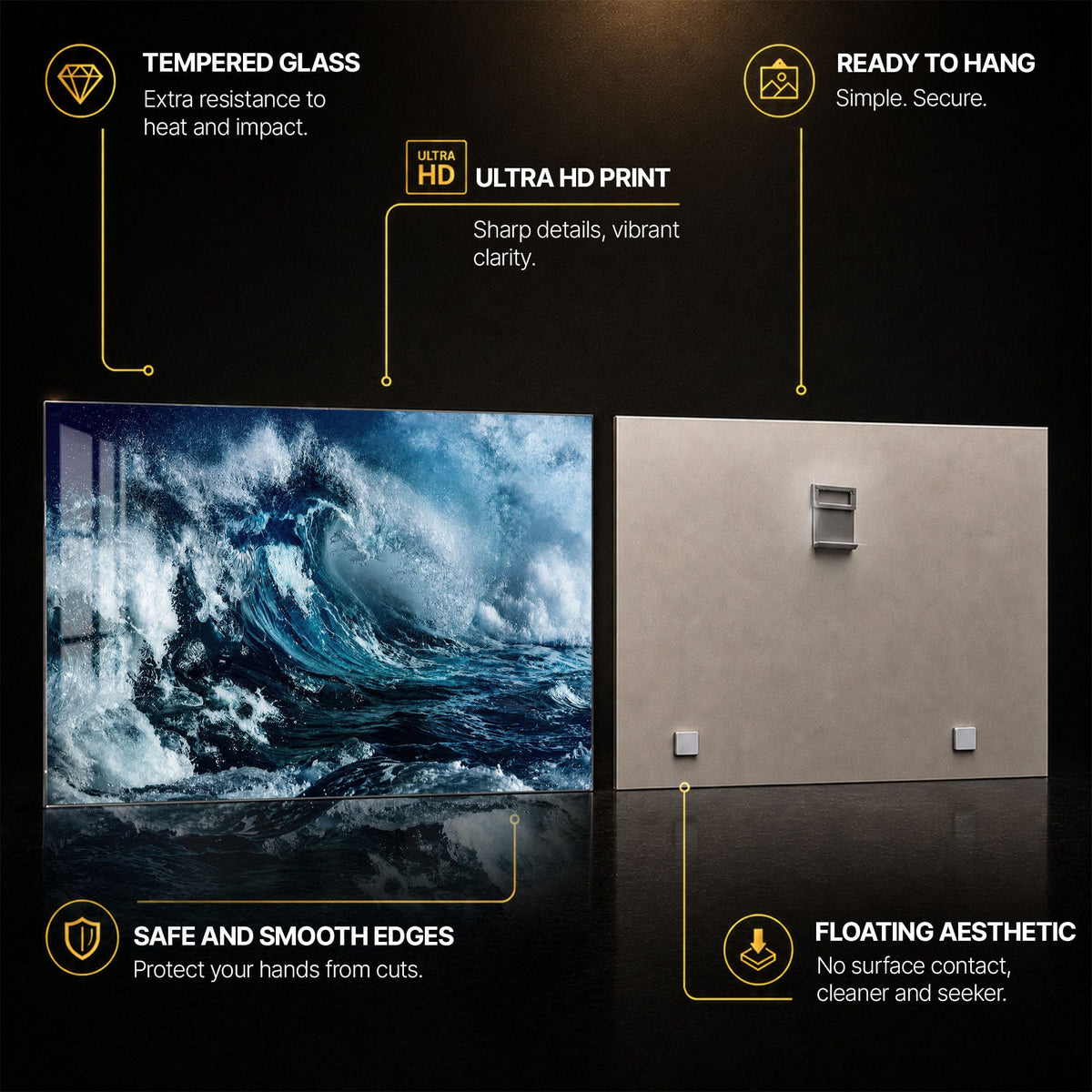 Artronauts Glass Print Powerful Ocean Wave Glass Wall Art